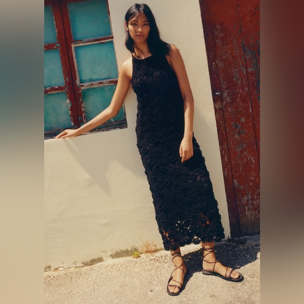 NWT ZARA BLACK CROCHET KNIT DRESS SPECIAL EDITION XS-S